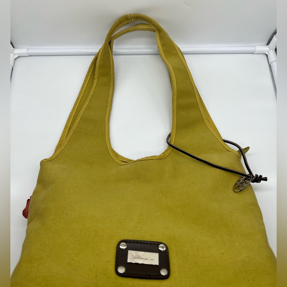 SALDARINI 1882 ESPABAG™ Lime Green Canvas Rubber Espadrille Hobo Tote Bag - Picture 12 of 17